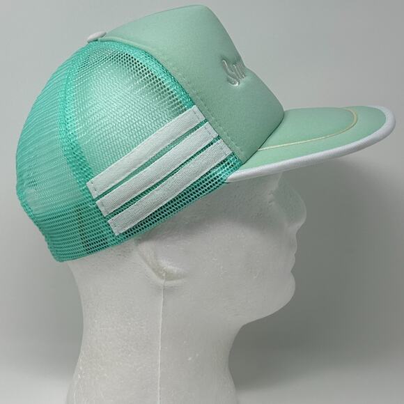 Vintage San Diego 3 Stripe Trucker Hat Cap Green 80s California Mesh Snapback - Picture 7 of 9